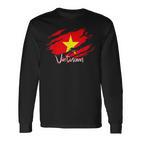 Mitietnam-Flaggeietnam-Ietnam-Flaggeietnam-Karten Langarmshirts
