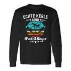 Modellfliegen Modellflug Piloten Modellbauer Modellflieger Langarmshirts