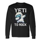Süßer Dabbing Yeti Lustiger Yeti Zum Rocken Langarmshirts