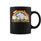 Niedliche Katze Regenbogen – I Hate People Tassen