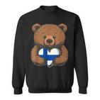 Finnische Wurzeln Bär Herz Finnischertolz Finnland Flagge Sweatshirt