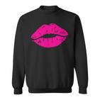 Lippenstift Print 80Er Jahre Hot Pink Lips Kiss Print Lippenprint Sweatshirt