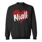 Lustiger Personalisierter Name Niall Herz I Love Niall Meme Sweatshirt