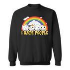 Niedliche Katze Regenbogen – I Hate People Sweatshirt
