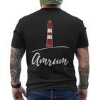 Amrum Leuchtturmouvenir T-Shirt mit Rückendruck