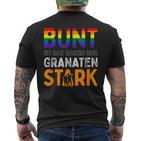 For Future 'Bunt Ist Das Dasein Und Granatenstark' Für Gute Laune -Erwachsenen Chwarz T-Shirt mit Rückendruck