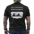Landwirt Mais Häckseln Mein Lieblingssport Maistransport T-Shirt mit Rückendruck