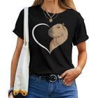 Capybara Für Frauen Mädchen Kinder Capybara Herz T-shirt Frauen