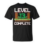 Gamer Kinder 13 Geburtstag Jungen 13 Jahre Level Complete T-Shirt