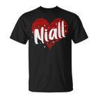 Lustiger Personalisierter Name Niall Herz I Love Niall Meme T-Shirt