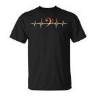 Retro Bassschlüssel Herzschlag Bass Notenschlüssel Bassist T-Shirt