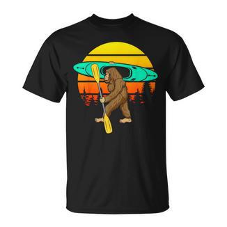Bigfoot Kayak Paddling Lake Rafts Inflatable Canoe Sasquatch T-Shirt - Paddle Life