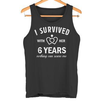 6º Aniversario De Boda Juntos -Obrevivieron 6 Años Con Ella Camiseta sin mangas - Regaloses