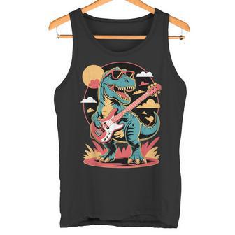 Adorable Dinosaure Jouant De La Guitare Débardeur e - Cadeauxyz