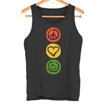 Ampel Mit Frieden Liebe Und Glück Zeichen Tank Top - Geschenkecke