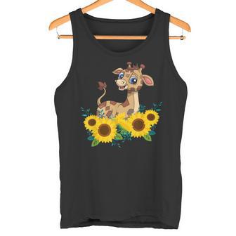Animal Mignon Girafe Cadeau Pour Une Fleuriste Tournesol Débardeur e - Cadeauxyz