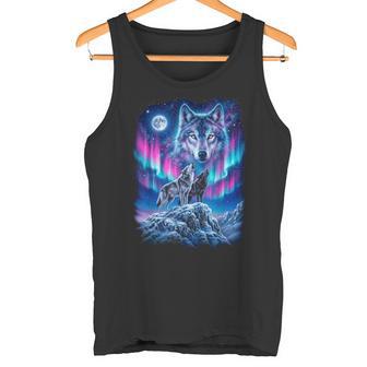 Arte De Lobo Bajo La Aurora Y La Luna Camiseta sin mangas - Regaloses