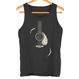 Arte Lineal De Guitarra Acústica Minimalistaintage Amante De La Música Camiseta sin mangas - Regaloses