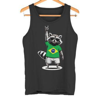 Bandera Brasileña Mapache Divertido Brasil Camiseta sin mangas - Regaloses