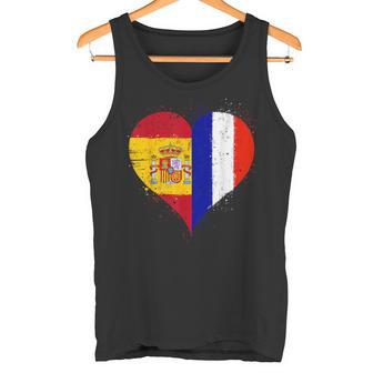 Bandera España Francia Orgulloso Aficionado Francés Español Camiseta sin mangas - Regaloses