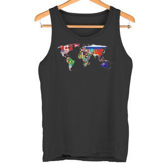 Banderas Internacionales Del Mundo Y Mapa Para Profesor Niño Camiseta sin mangas - Regaloses