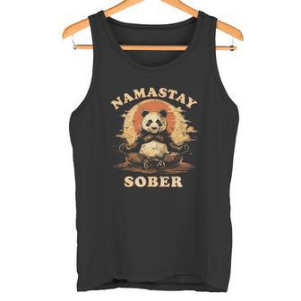 Bear Namastay Sober Na Aa Mediation Sobriety T Shirt Name Tank Top | Seseable UK