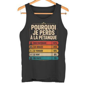 Boules Jeu Cadeau Drôle Pourquoi Je Perds À La Pétanque Débardeur e - Cadeauxyz