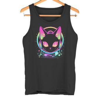Cat Djintage Des Années 80 Dessin Animé Japonais Rétro Cool Pour Chats 6 Débardeur e - Cadeauxyz