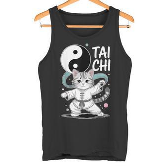 Chat Amusant Tai Chi Arts Martiaux Yin Yang Pratique Chi Débardeur e - Cadeauxyz