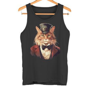 Chat Gentilhomme Bien Habillé Avec Nœud Papillon Pour Les Amoureux Des Animaux Débardeur e - Cadeauxyz