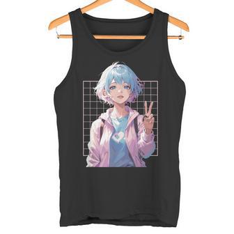 Chica Deigno De La Paz Del Anime Japonés Chica Kawaii Camiseta sin mangas - Regaloses