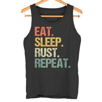 Comer Dormir Rust Repeat -Divertido Jugador Diciendo Juegos Deportes Meme Camiseta sin mangas - Regaloses
