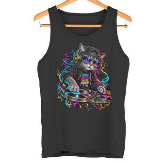 Con Diseño De Gatos Dj Music Techno Rave Hip Hop Regalo Hombre Manga Larga Camiseta sin mangas - Regaloses