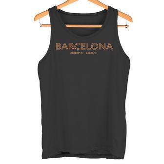 Coordenadas De España Ciudad Barcelona Camiseta sin mangas - Regaloses