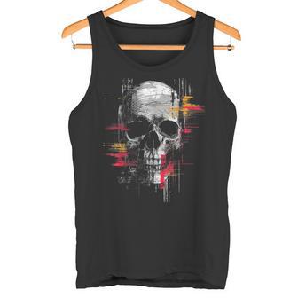 Cráneo Dibujo Arte Pintura Motivo Gráfico Cráneo Camiseta sin mangas - Regaloses