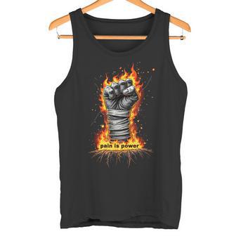 Dolor Es Poder Puño Fuego Boxeo Camiseta sin mangas - Regaloses
