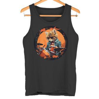 Gato De Batería Con Tambores Para Los Amantes Del Rock And Rock'n Roll Camiseta sin mangas - Regaloses