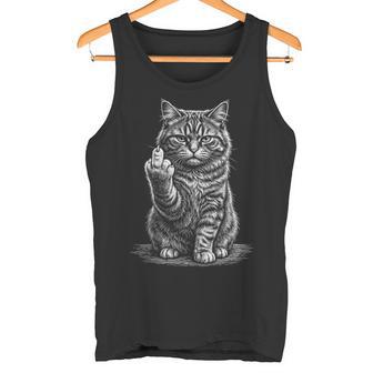 Gato Tabbyarcástico Gesto Audaz Actitud Graciosa Humor In Mangas Camiseta sin mangas - Regaloses