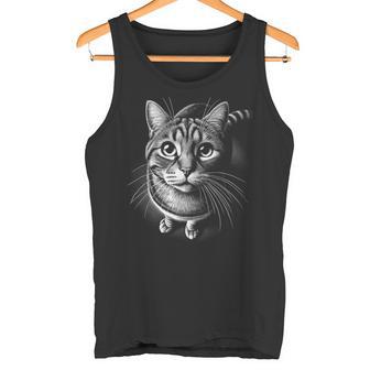Gatoúper Lindo En Estilo De Dibujo Realista Blanco Y Negro Camiseta sin mangas - Regaloses