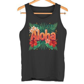 Graphique De Fleurs Tropicales Aloha Hawaii Île Hawaïenne Débardeur e - Cadeauxyz