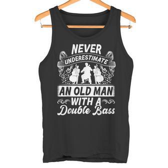 Hombre El Contrabajo Nuncaubestima A Un Anciano Con Un Contrabajo Camiseta sin mangas - Regaloses