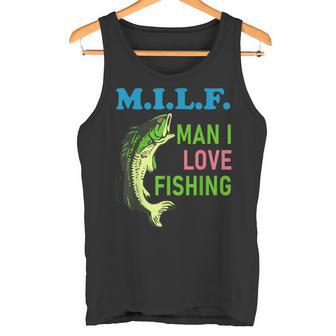 Hombre Me Encanta Pescar Milf Irónico Gracioso Pesca Meme Camiseta sin mangas - Regaloses