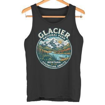 Insignia De Aventura De Naturaleza Retro Del Parque Nacional Glacier Montana Camiseta sin mangas - Regaloses