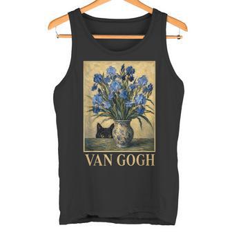 Iris Bouquet Chat Noir Inspiré Dean Gogh Nuit Étoilée Drôle Débardeur e - Cadeauxyz