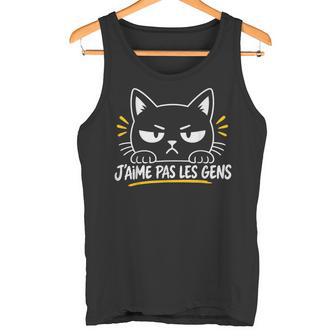 J'aime Pas Les Gens Chat Humour Citation Drôlearcastique Débardeur e - Cadeauxyz