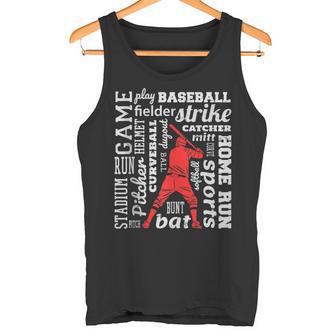 Jugador De Béisbol Con Nube De Palabras In Mangas Camiseta sin mangas - Regaloses