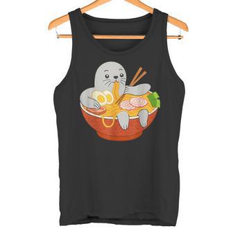 Kawaii Japonais Phoque Mangeant Ramen Nouilles Bol Amant Phoque Débardeur e - Cadeauxyz