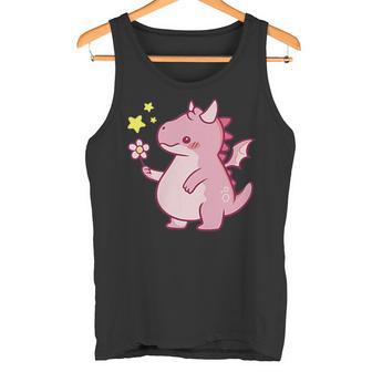 Kawaii Mignon Dessin Animé Dragon Love Mignon Dragon Tenant Une Fleur Débardeur e - Cadeauxyz