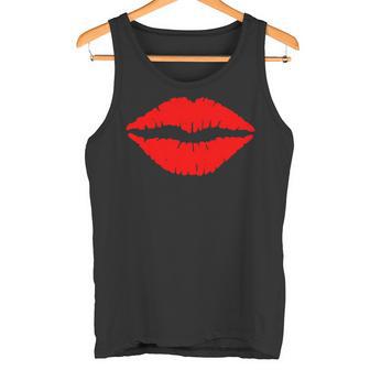 Kussmund Rote Lippen Küssen Kuss Liebe Coole Geschenk Tank Top - Geschenkecke