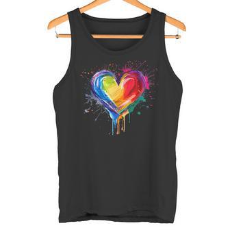 Lgbtq Herz Regenbogen Kunst Gleichberechtigung Liebe Love Tank Top - Geschenkecke